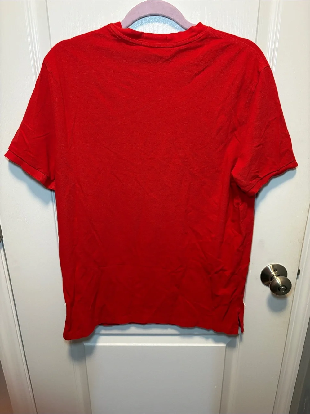 Polo by Ralph Lauren Red Short-Sleeve Henley with Navy Pony